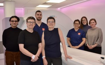 MRI scanner and researchers